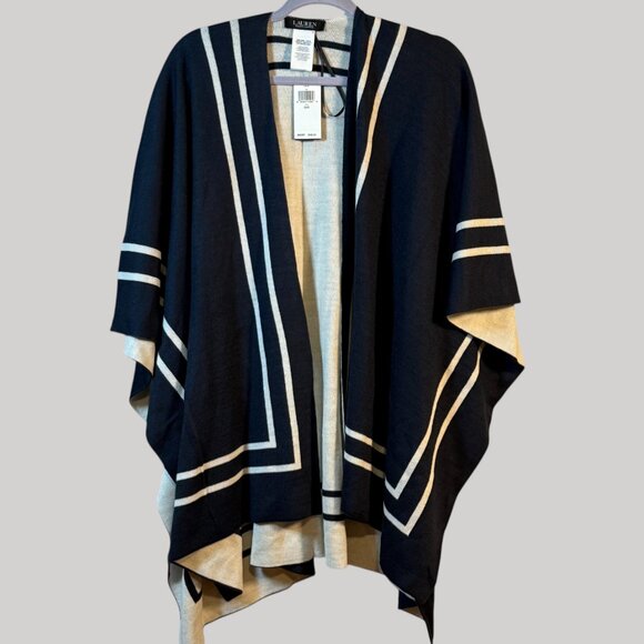 Lauren Ralph Lauren Jackets & Blazers - Reversible Blue White Knit Wrap OS NWT
